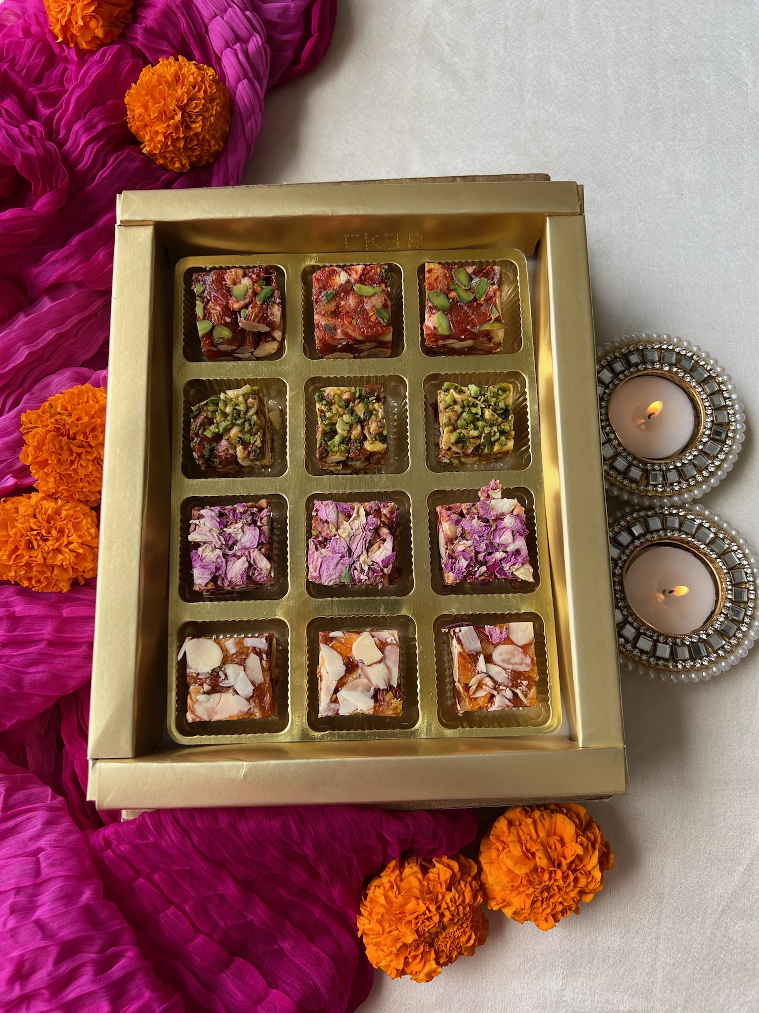Almond & rose mithai box