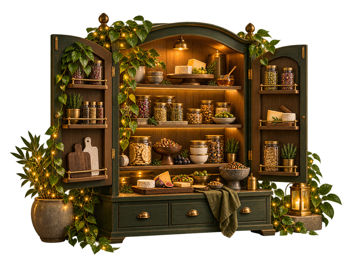 Illustrated pantry cabinet by Hetal Soul Kitchen