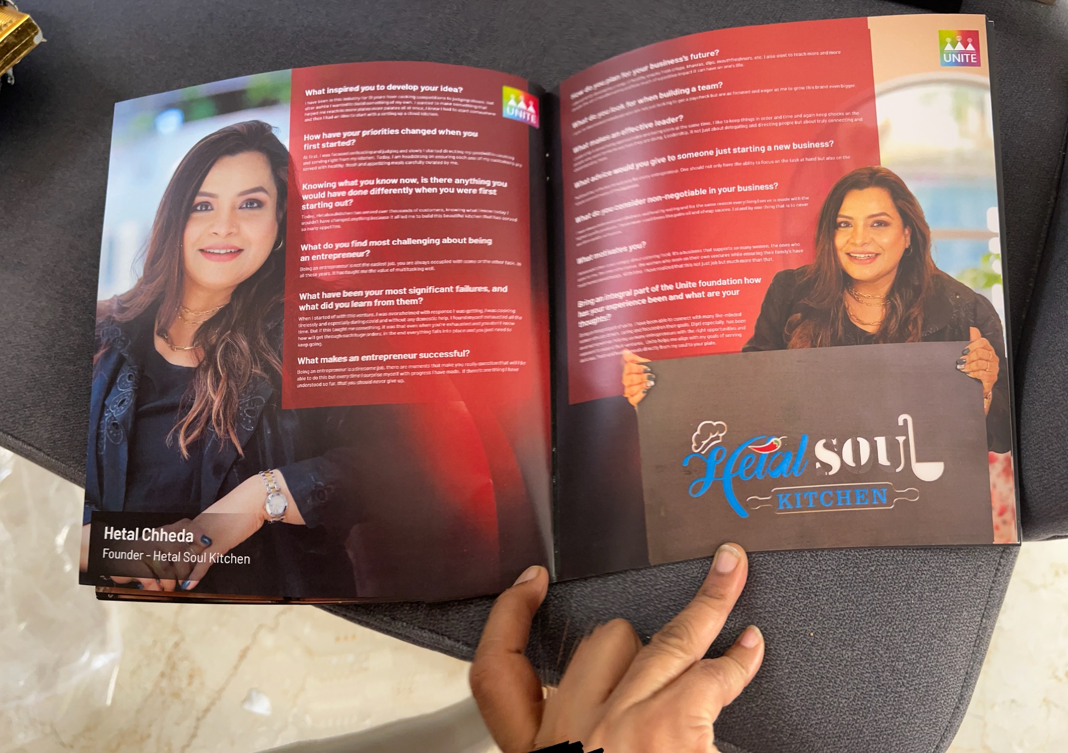 UNITE magazine profile of Hetal Chheda, founder of Hetal Soul Kitchen